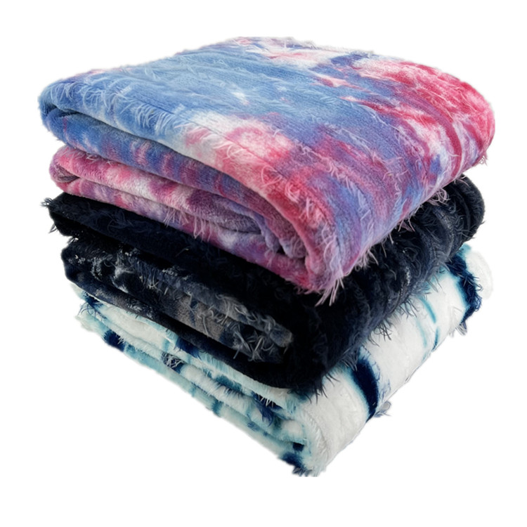 Wholesaler 100 % polyester super soft tassel flannel fleece blanket customized printed blanket throws