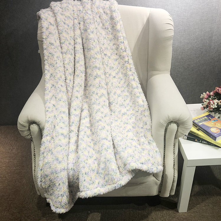 Customized size chromatic sherpa sherpa blankets for sofa bedding decorative personalized blanket