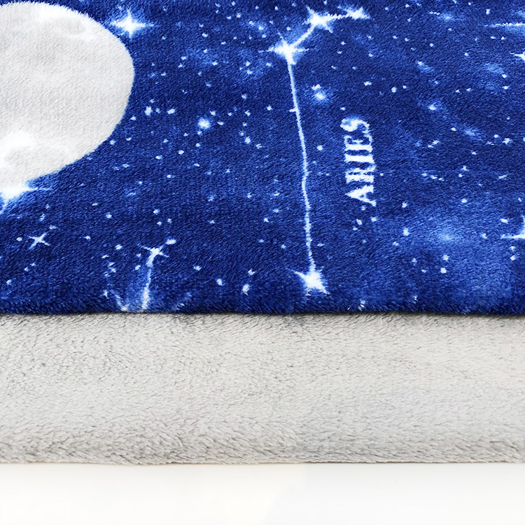 Custom 2 side printed flannel coral fleece sofa fuzzy throw blankets for bed