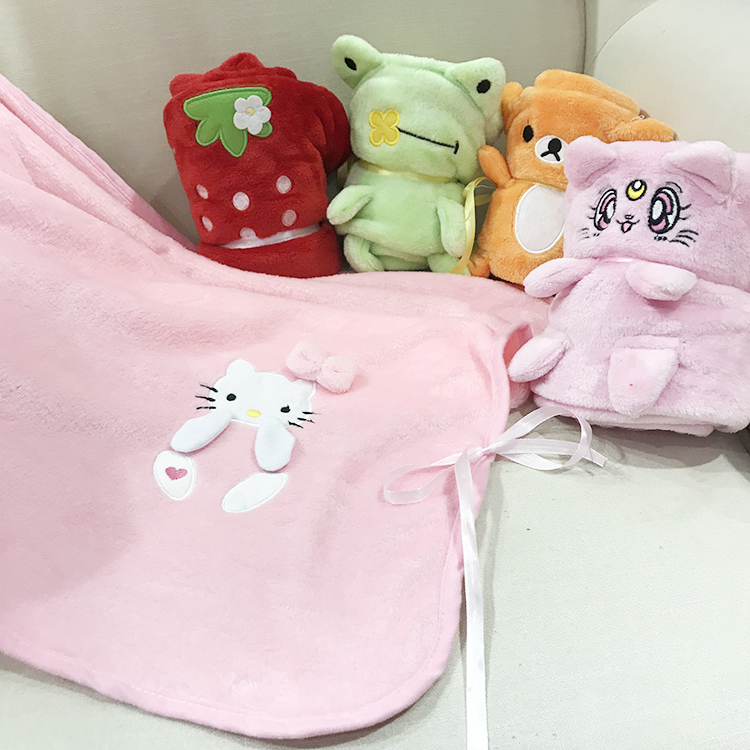 Warm and Light Heated Baby Blanket Animal Shaped Embroidered Flannel Fleece Newborn Baby Blanket Jacquard OEKO-TEX STANDARD 100