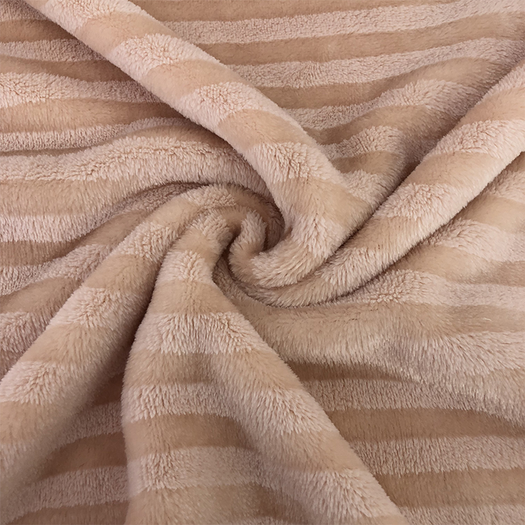 Color customized stripe printed flannel fleece Fabric for baby blanket
