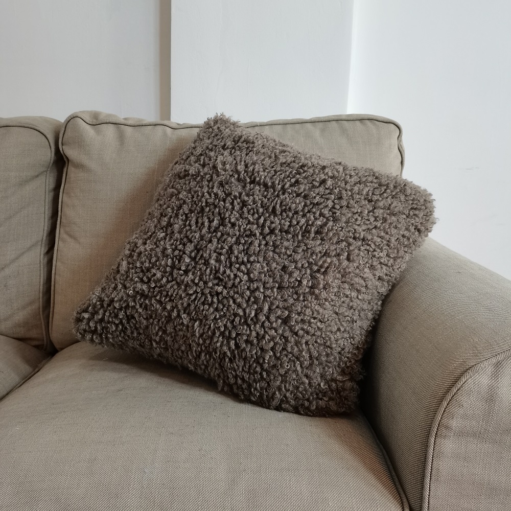 Luxury Decorative Pillow Craft Curly Fur Fleece Cushion Cover For Sofa