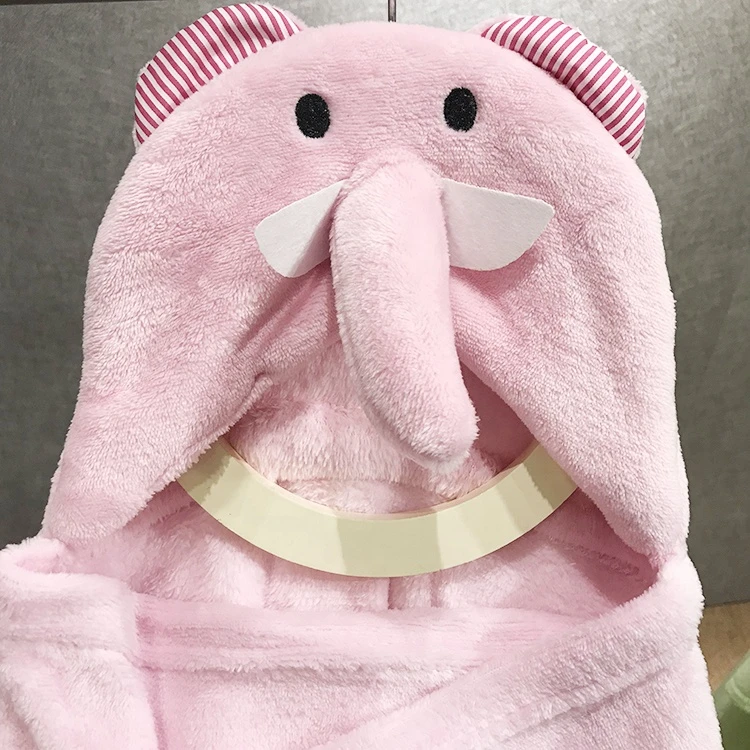 Manta para bebé con capucha de felpa y forro de peluche rosa medio