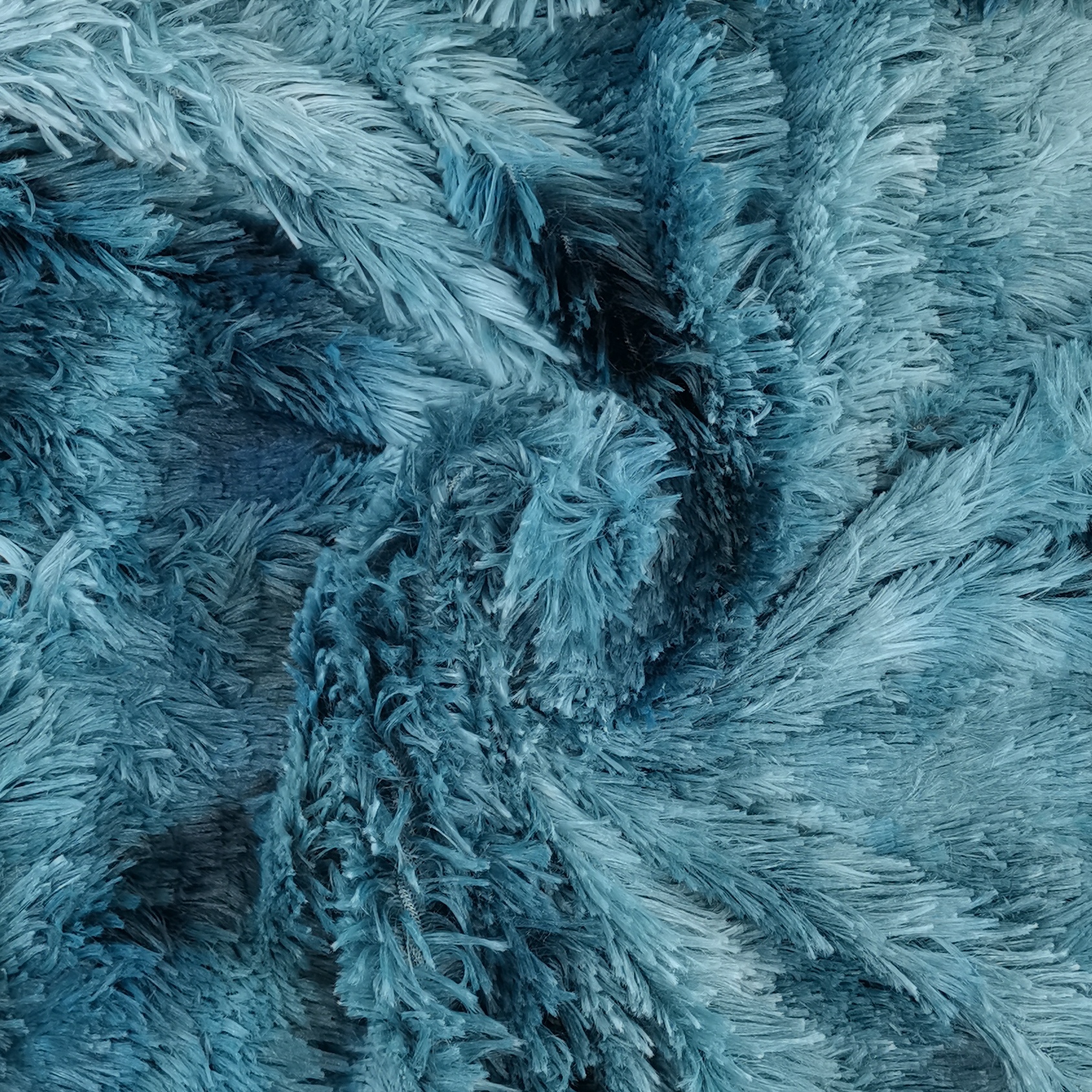 Decorative Fleece Blanket Colorful Tie-dye Printed Shaggy Long Pile Fur Fleece Fabric