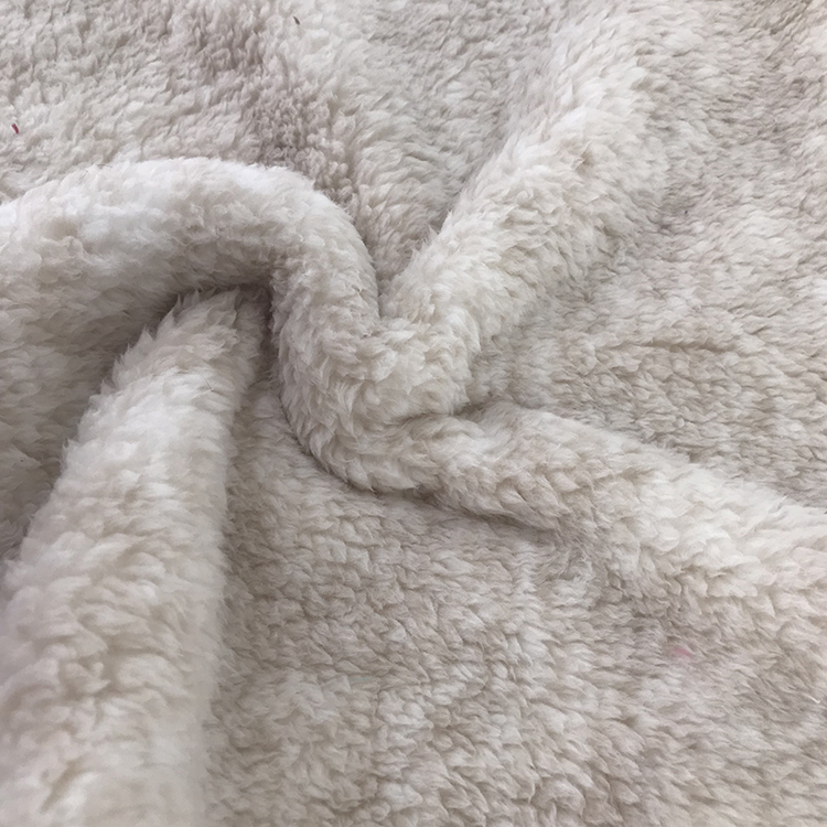 New TEC Melange Yarn Fabric Polyester Sherpa Fleece with Panton Number Knitted 100 Grey Color,any Color Plaid 200-350GSM 150/288