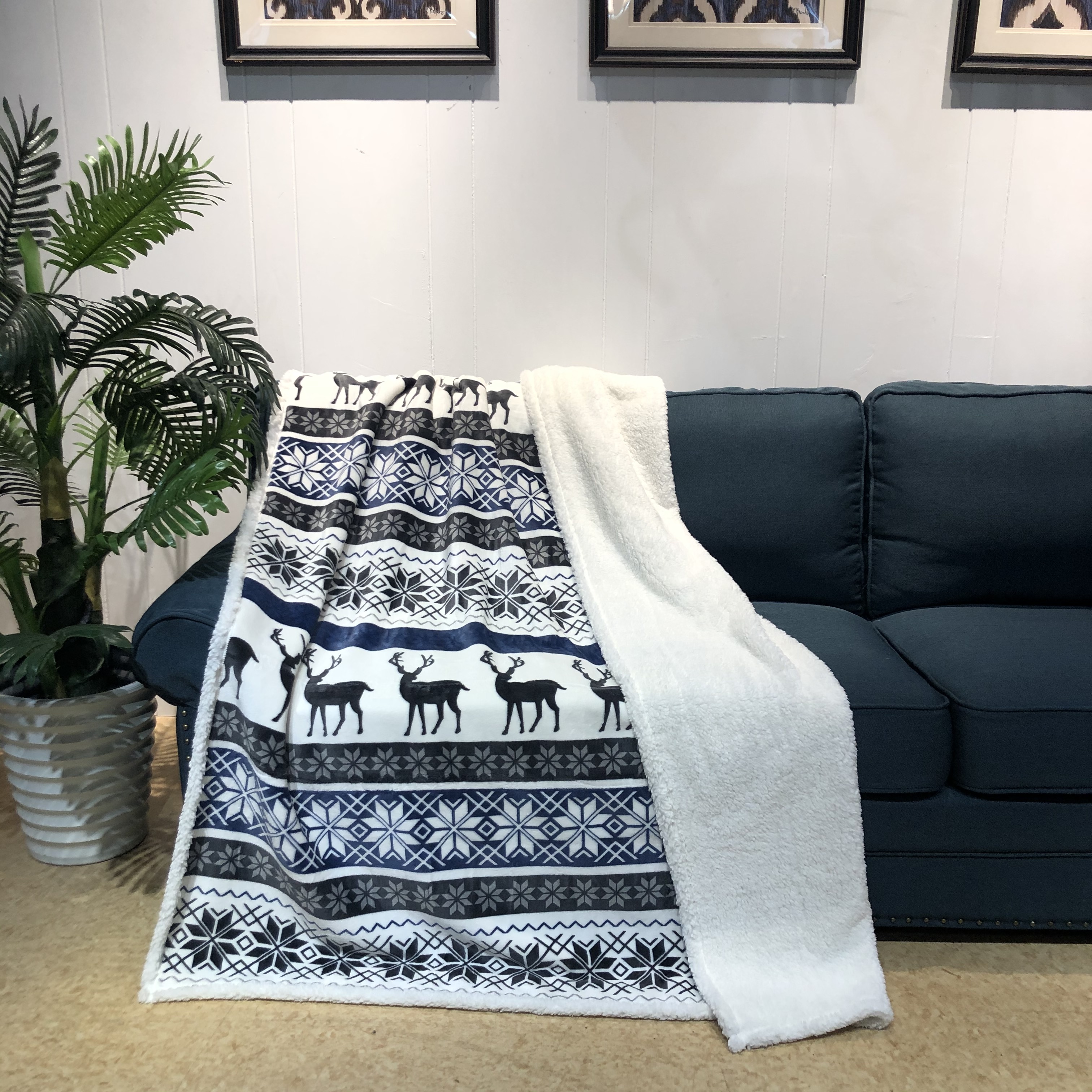 snow design sherpa velvet fleece blanket luxury mantas para invierno throw Christmas gift