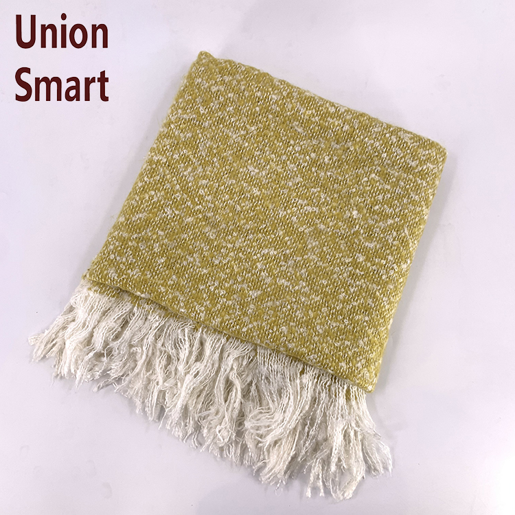 Hot Sale Rivet Super Soft Oversized Cellular Blanket Ombre Stripe Brushed Weave Throw Blanket