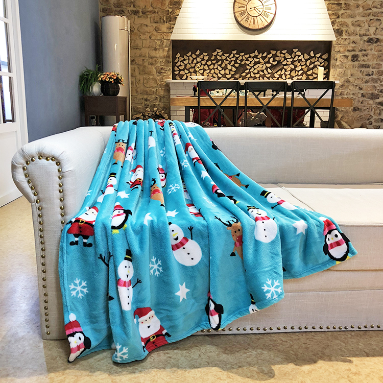 Wholesale Cute Cartoon Printed Kids Flannel Fleece Blankets Jacquard 100% Polyester Coral Fleece Fabric Anti-pilling and Printed