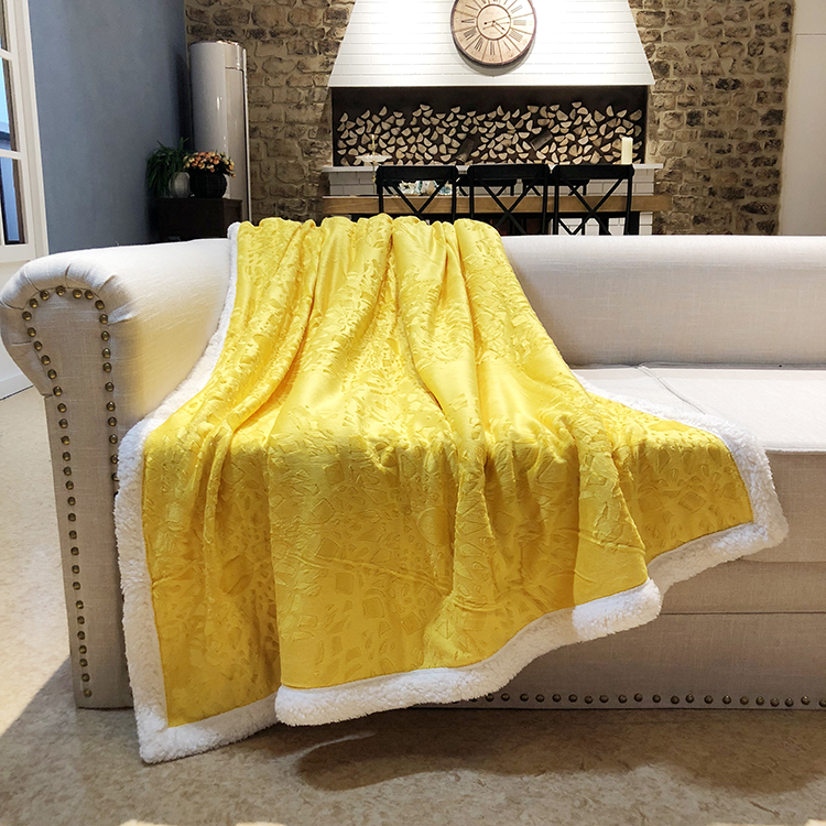 Throw Blanket Wholesale Soft Super Reversible Micromink Fleece Jacquard 100% Polyester Coral Fleece Fabric OEKO-TEX STANDARD 100