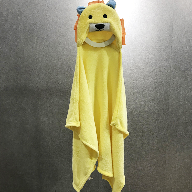 Animal head plush baby hooded blanket