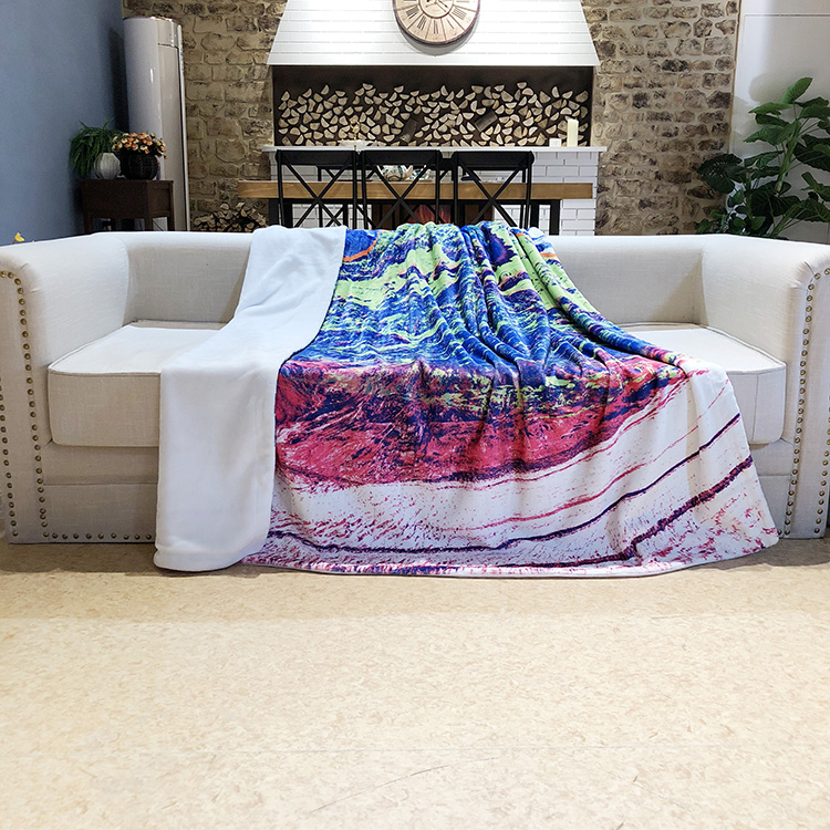 100% polyester blanket 3D digital printing flannel blankets with micromink for winter double layer
