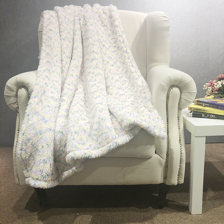 Customized size chromatic sherpa sherpa blankets for sofa bedding decorative personalized blanket