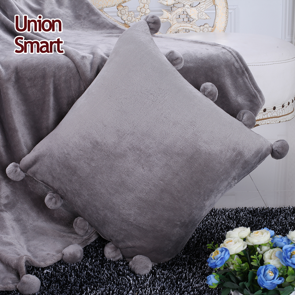 Hot Selling Decorative Cushion Pillow Covers Custom Throw Jiangsu 100% Polyester Square Adults Printed Cushion Blanket