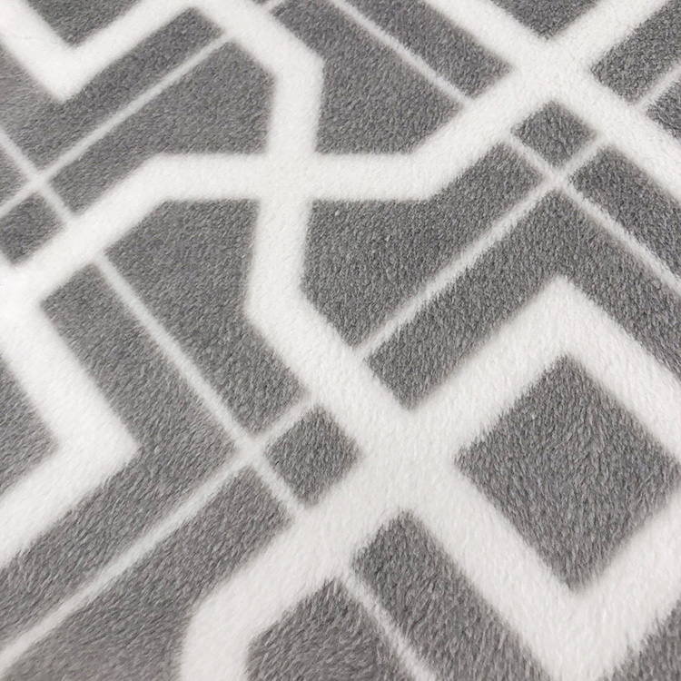 Soft microfiber black and white plaid printed flannel fleece fuzzy blanket throw