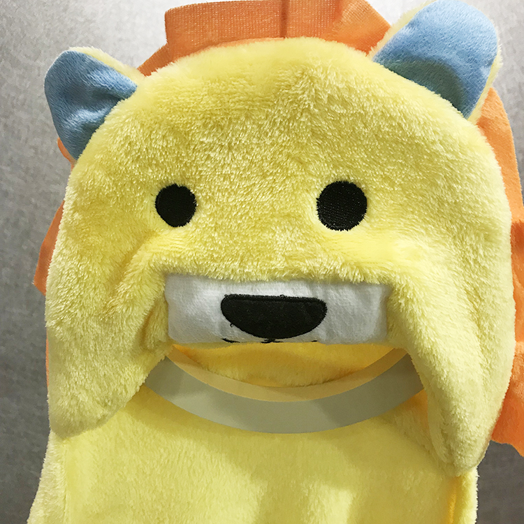Animal head plush baby hooded blanket
