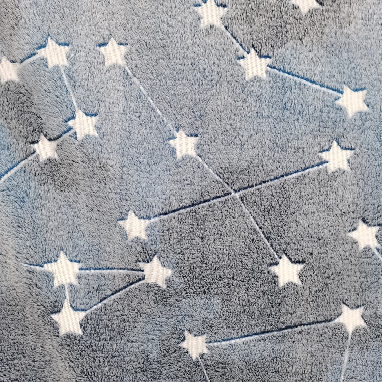 Glow in the dark wrinkle resistant flannel fleece blanket with constellation for children gift no blur blanket