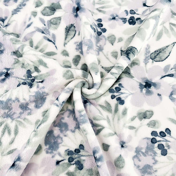 Light purple custom printed and solid flannel fleece fabric set gift blanket 220x240 throw