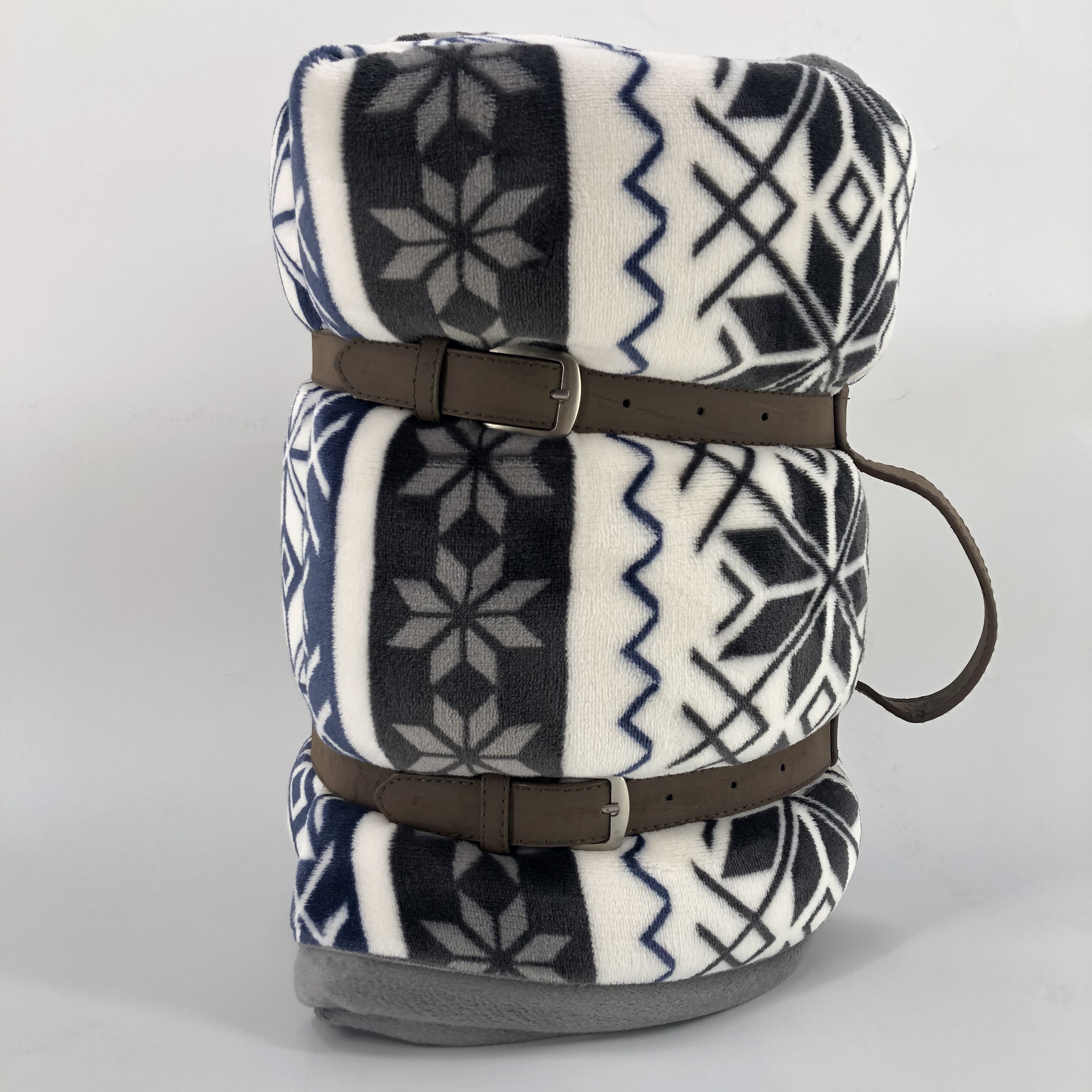 Reversible sherpa flannel blanket christmas style printed blankets for winter