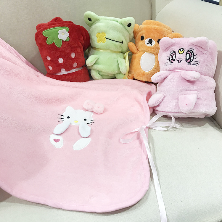 Warm and Light Heated Baby Blanket Animal Shaped Embroidered Flannel Fleece Newborn Baby Blanket Jacquard OEKO-TEX STANDARD 100