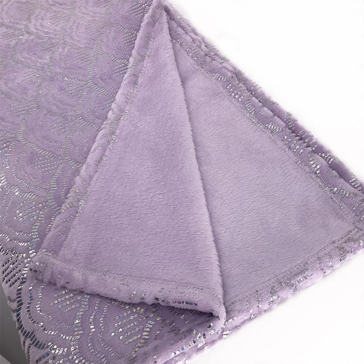 Multi-color Hot Sell Foil Print Blanket Throw Blankets Home Use Flannel Metallic Printed Fleece 100% Polyester Knitted