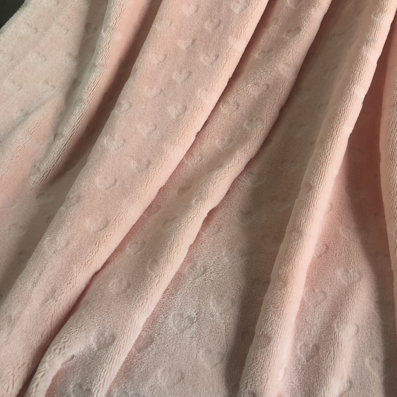 Double side brushed cutting heart coral fleece 100% polyester bedding flannel fleece throw blanket