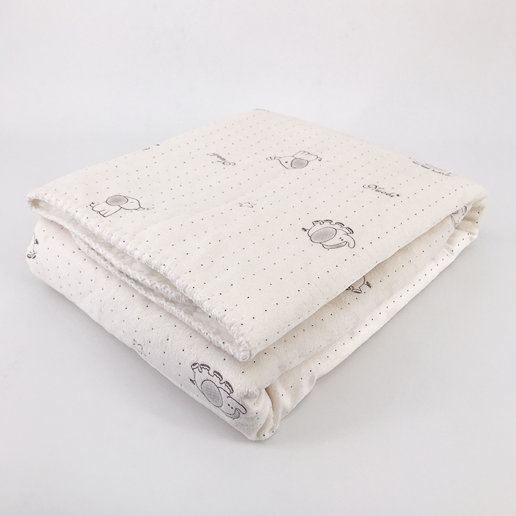New fashion warm soft glue printing flannel fleece + plush sherpa blanket for winter double layer