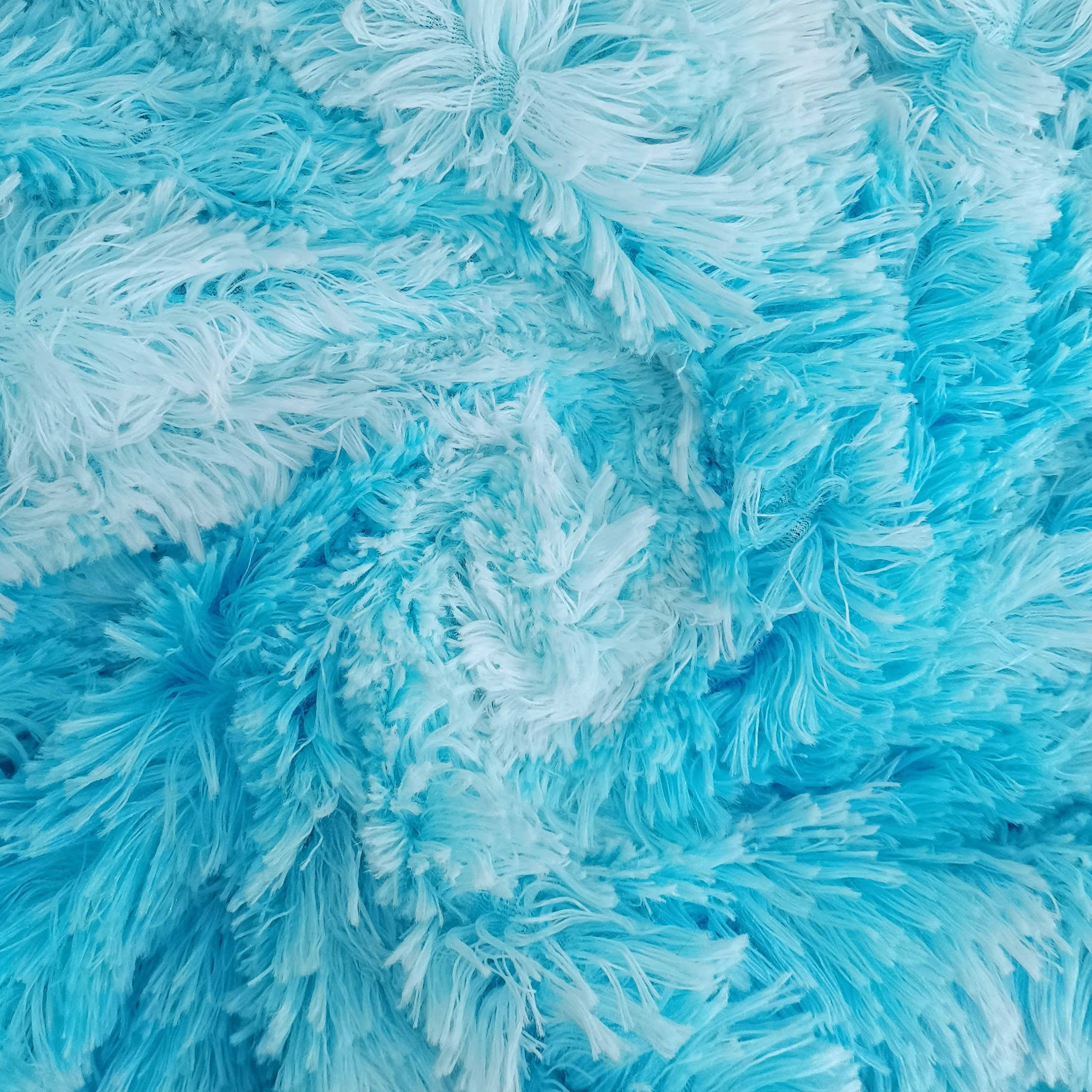 Decorative Fleece Blanket Colorful Tie-dye Printed Shaggy Long Pile Fur Fleece Fabric
