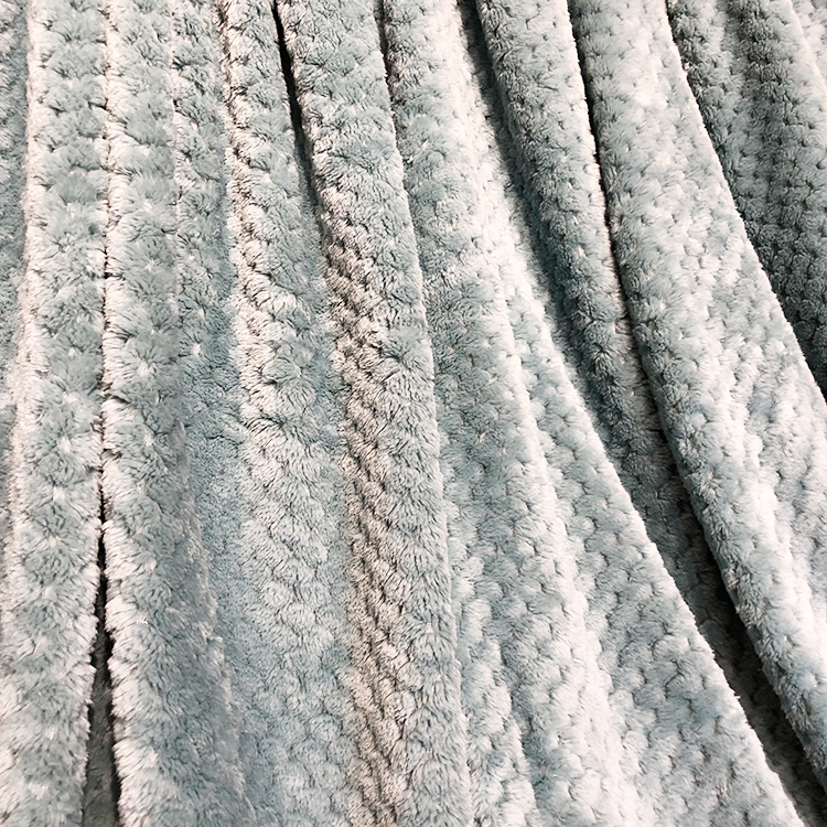 Grey color super soft plush decorative throw cellular knit sofa blanket mantas