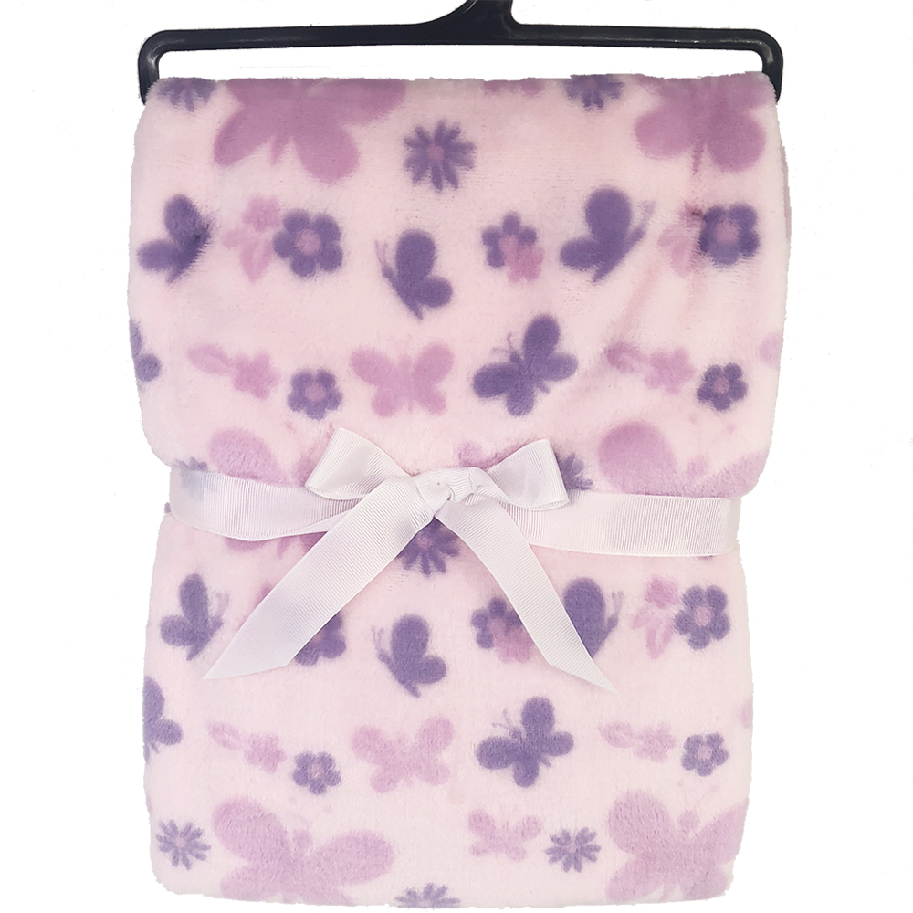 100% Polyester printing customized polar fleece baby blanket with cute embroidery kids night blanket