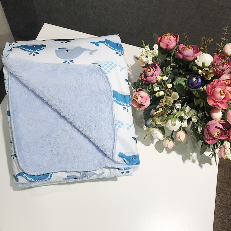 Super soft animal pattern printed air conditioning baby blanket for winter double layer