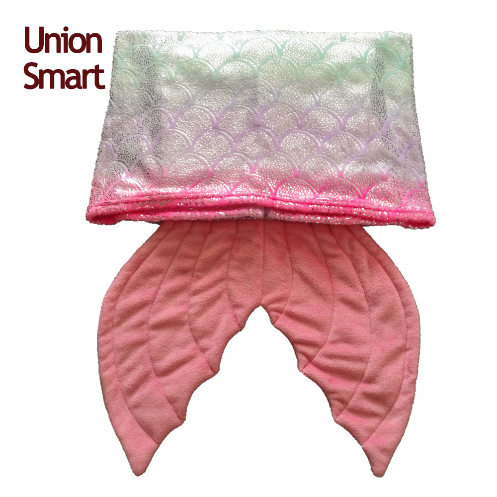 Mermaid Tail Blanket Metallic Foiled Printed Coral Kid Children Raschel Blanket any Printing with Drawing OEKO-TEX STANDARD 100