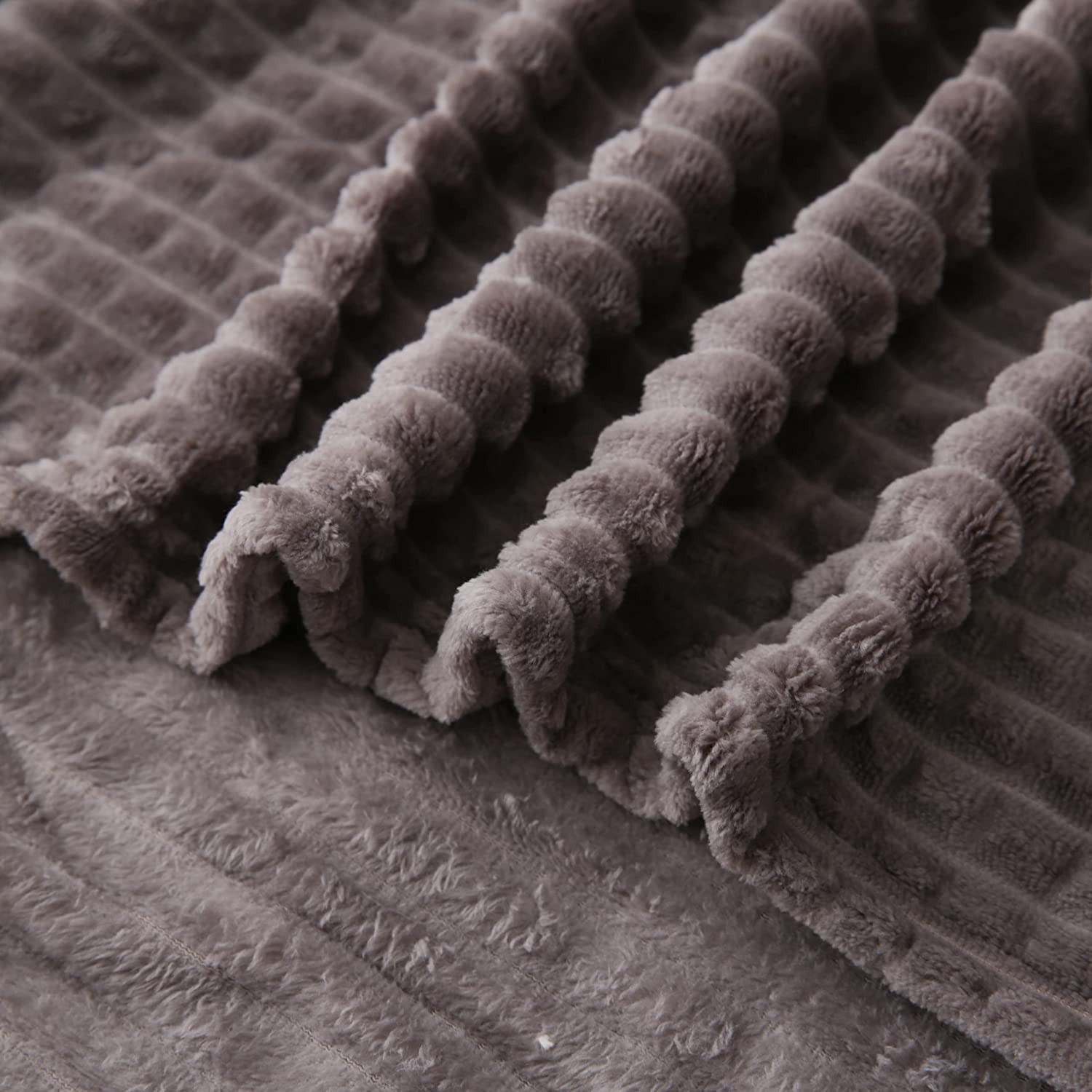 cozy plush microfiber flannel fleece throw with waffle textured no-shedding warm lightweight versatile for all seasons blanket