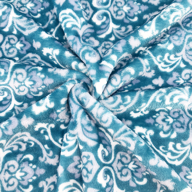 Flannel Fleece Blanket Set Soft Printed and Solid Color Polyester 2 Pcs Jacquard 100% Polyester Thread Blanket/towel Blanket
