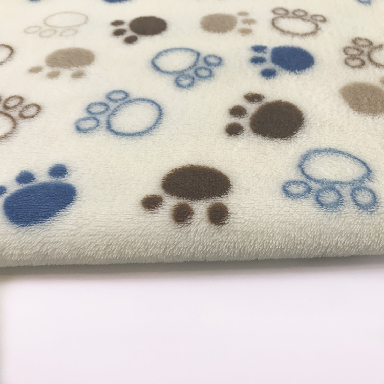 Soft baby blanket white color print printed velvet flannel fleece fabric
