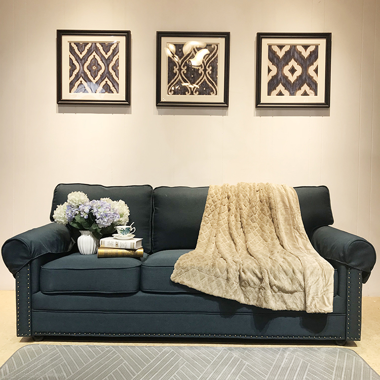 Mink Blanket Blankets Polyester Embossed Bunny Faux Fur Jacquard 100% Polyester Raschel Blanket Anti-pilling and Printed CN;JIA