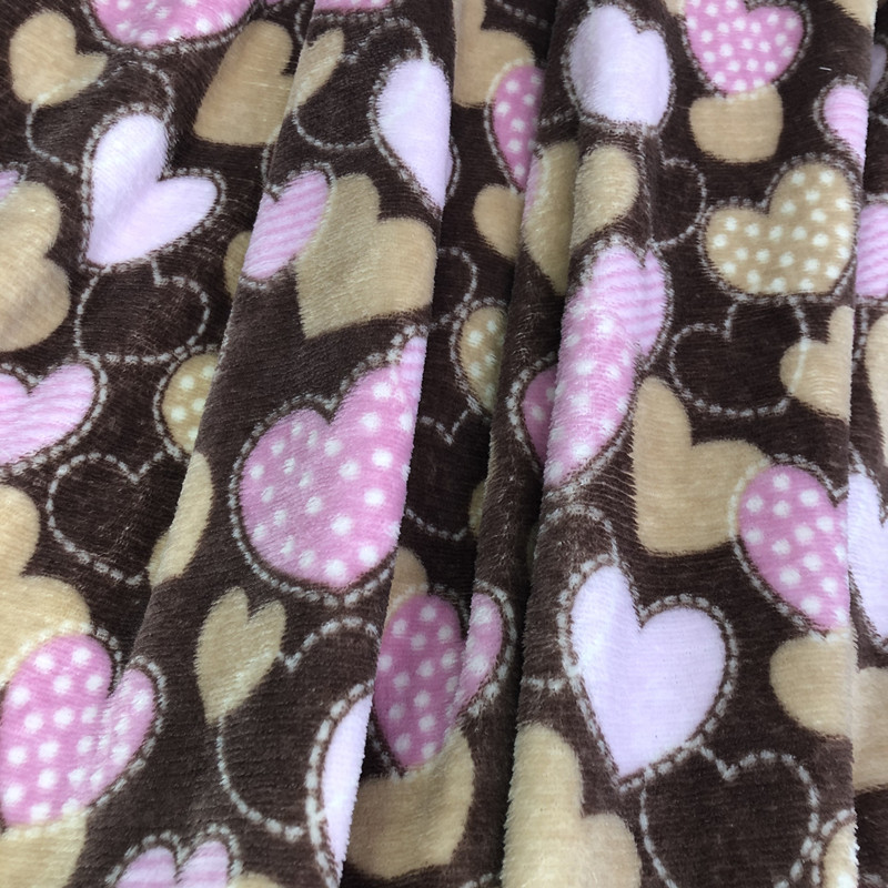 Printed Gift Throw Blanket Coral Flannel Fleece 100% Polyester Heart Style Knitted American Style Rectangular 30-45 Days HB045