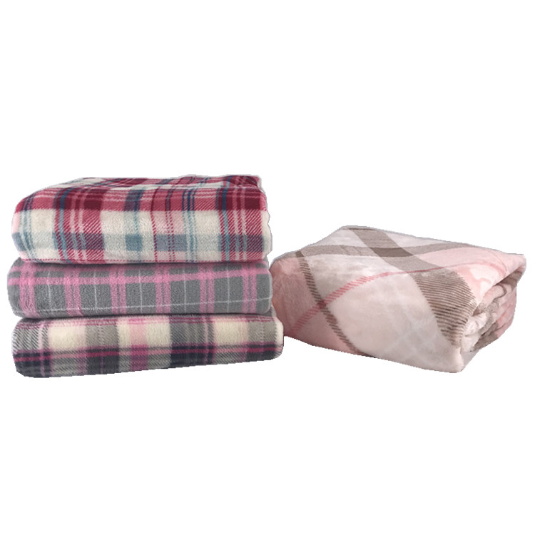super soft flannel baby polyester plaid printed fabric