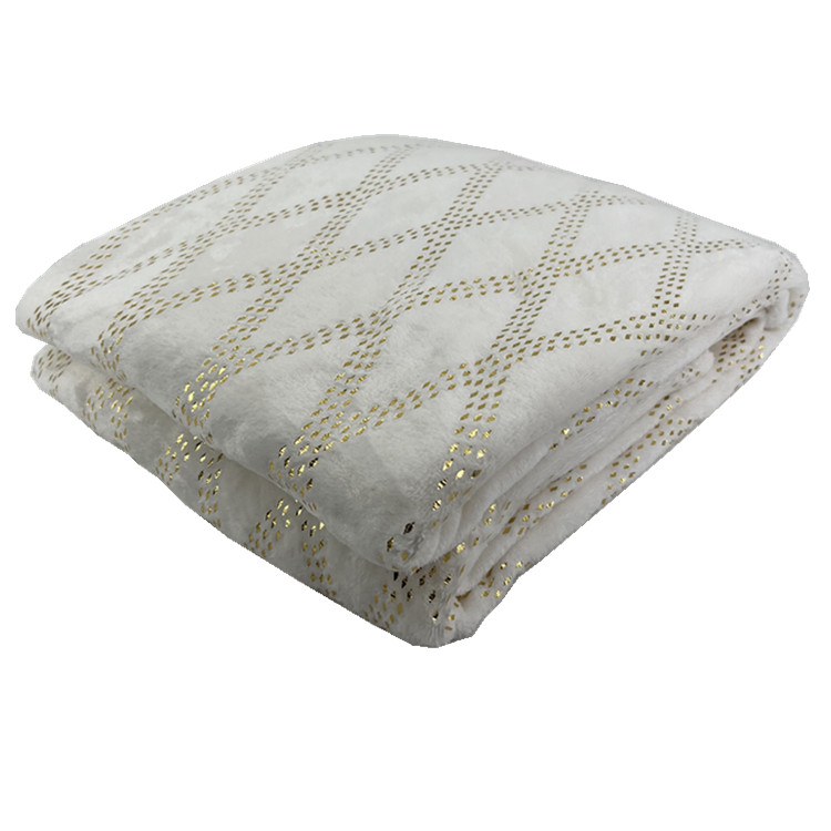 Golden Foil Prints Microfiber Flannel Fleece Throw Blankets 100% Polyester Latest Products In Market
