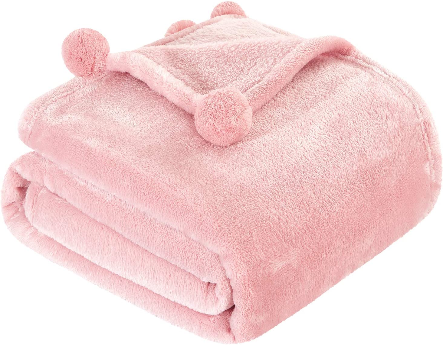 super soft plush waffle weave cozy pompom fleece throws solid color personalize fluffy thick throw blanket