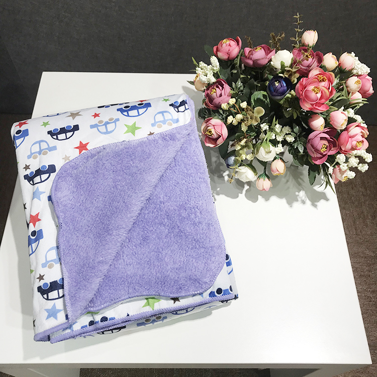 China manufacturer minky custom printing fabric security baby blanket gift set for sale double layer