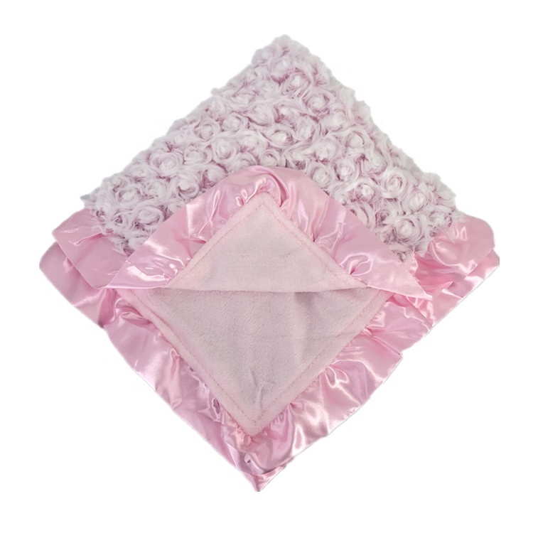 Popular blanket design brushed pv fleece baby blanket with mink fleece reversible throw blanket
