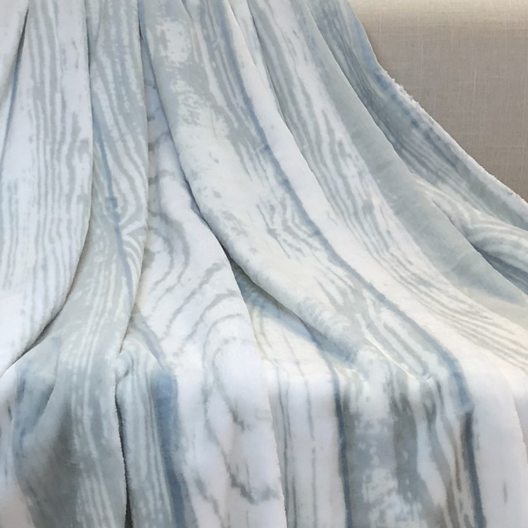 Warm soft plush quality stripe printed flannel fleece throw blankets blanket