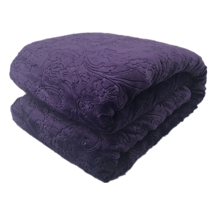 fashion design 3D embossed double ply velvet plush bed sherpa fleece blanket throw for winter