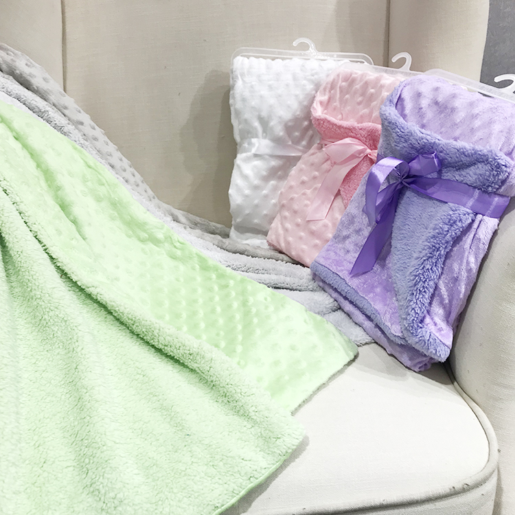 Winter knit warm baby fleece mink blanket with sherpa flannel fleece backing for children