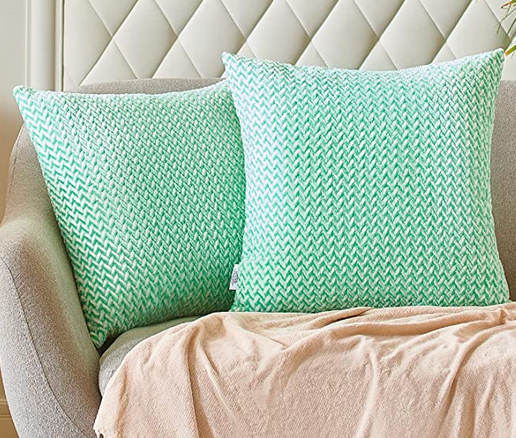 READY TO SHIP pillow cover set (2 pcs)Jacquard melange flannel fleece