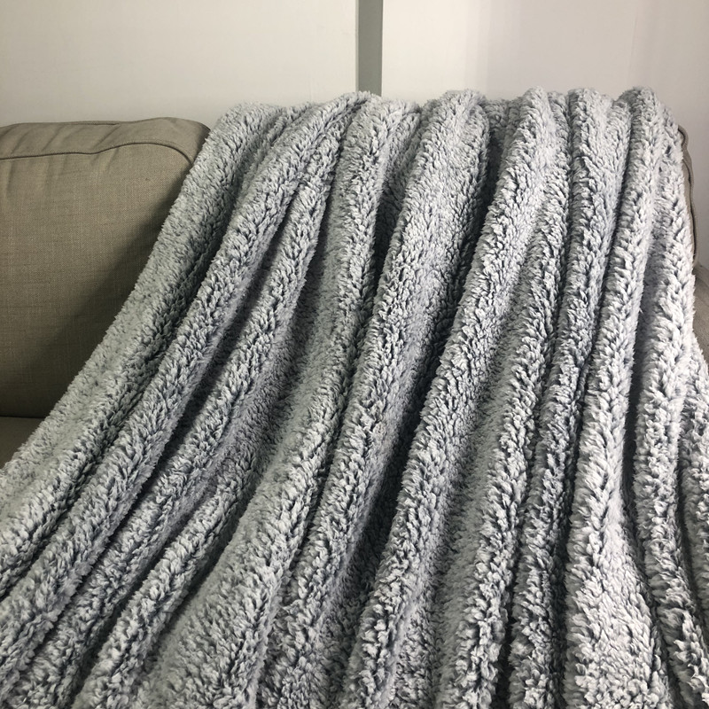 Personalized melange bottom printed sherpa sherpa blanket throw polyester bed blanket frazadas
