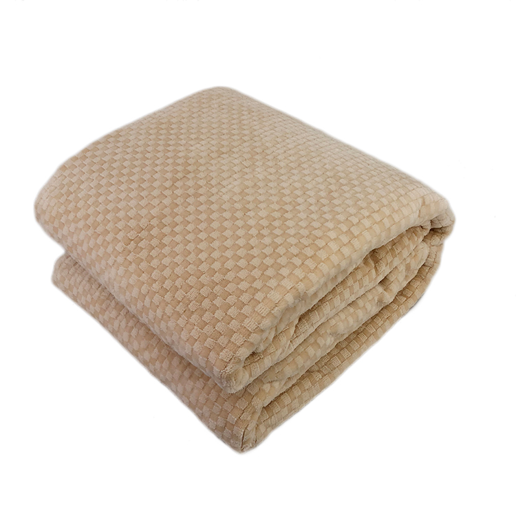 Coral Fleece Blanket Fabric Wholesale Jacquard Mahjong Check Embossed Flannel 100% Polyester Woven Printed 30-45 Days 120D/192F