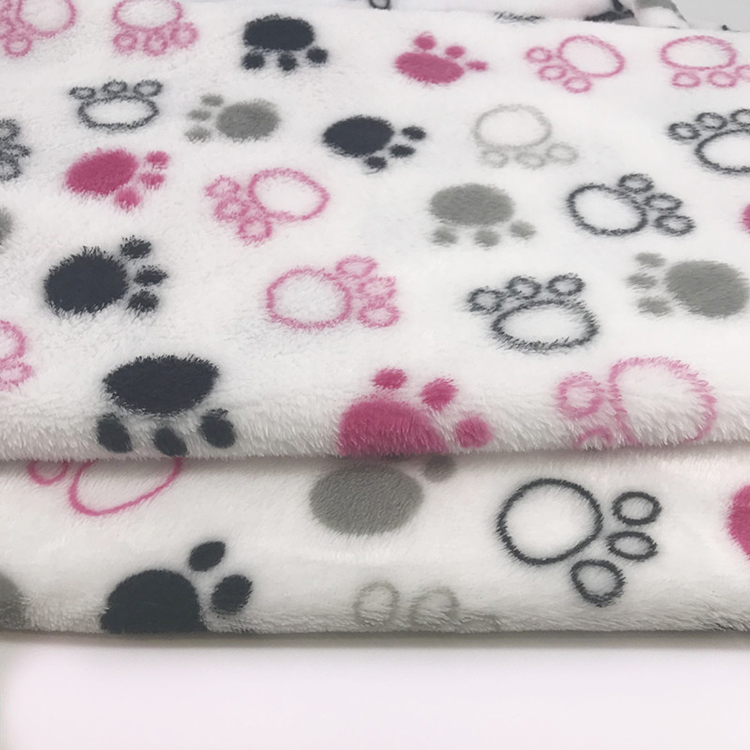 Fabrics Printed Flannel Fleece Fabric for Baby Blanket Floral Animal Woven 100% Polyester,100% Polyester Quality 30 Dog Paw