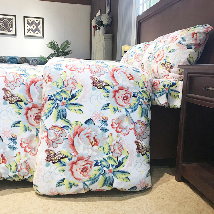 Home Bedding Comforter Sets with Bed Cover Blanket Adult Jacquard Printed Flannel Fleece 100% Polyester King Size 4pcs 60 4 Pcs