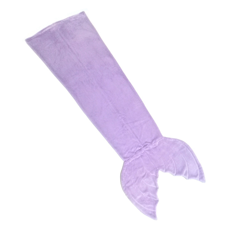 Hot selling kids solid flannel mermaid tail for kids night blanket